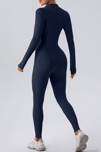 Mock Neck Activewear Jumpsuit