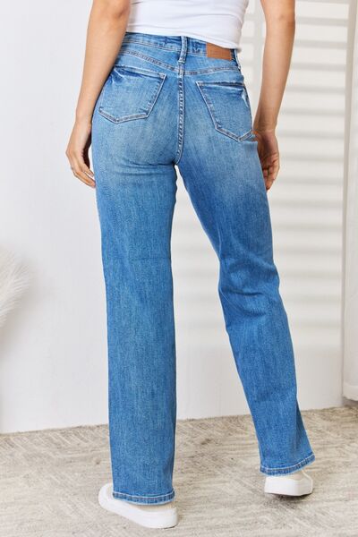 Judy Blue Barely Distressed Straight-Leg Jeans