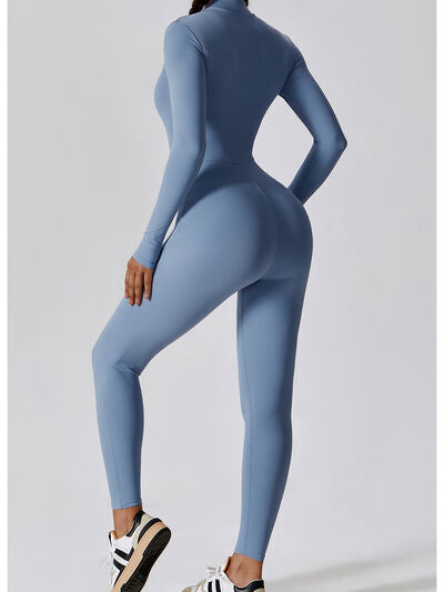 Front Zip Long Sleeve Jumpsuit