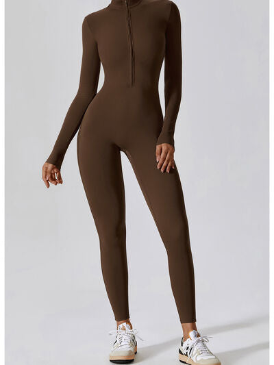 Front Zip Long Sleeve Jumpsuit