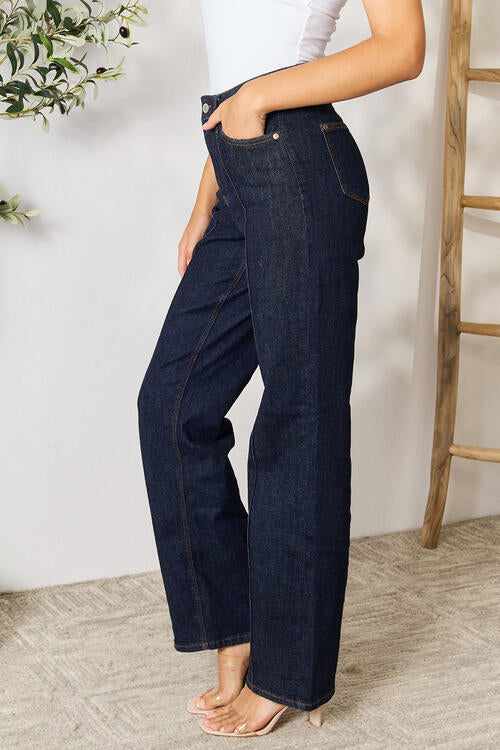 Dark Waist Wide Leg Jeans