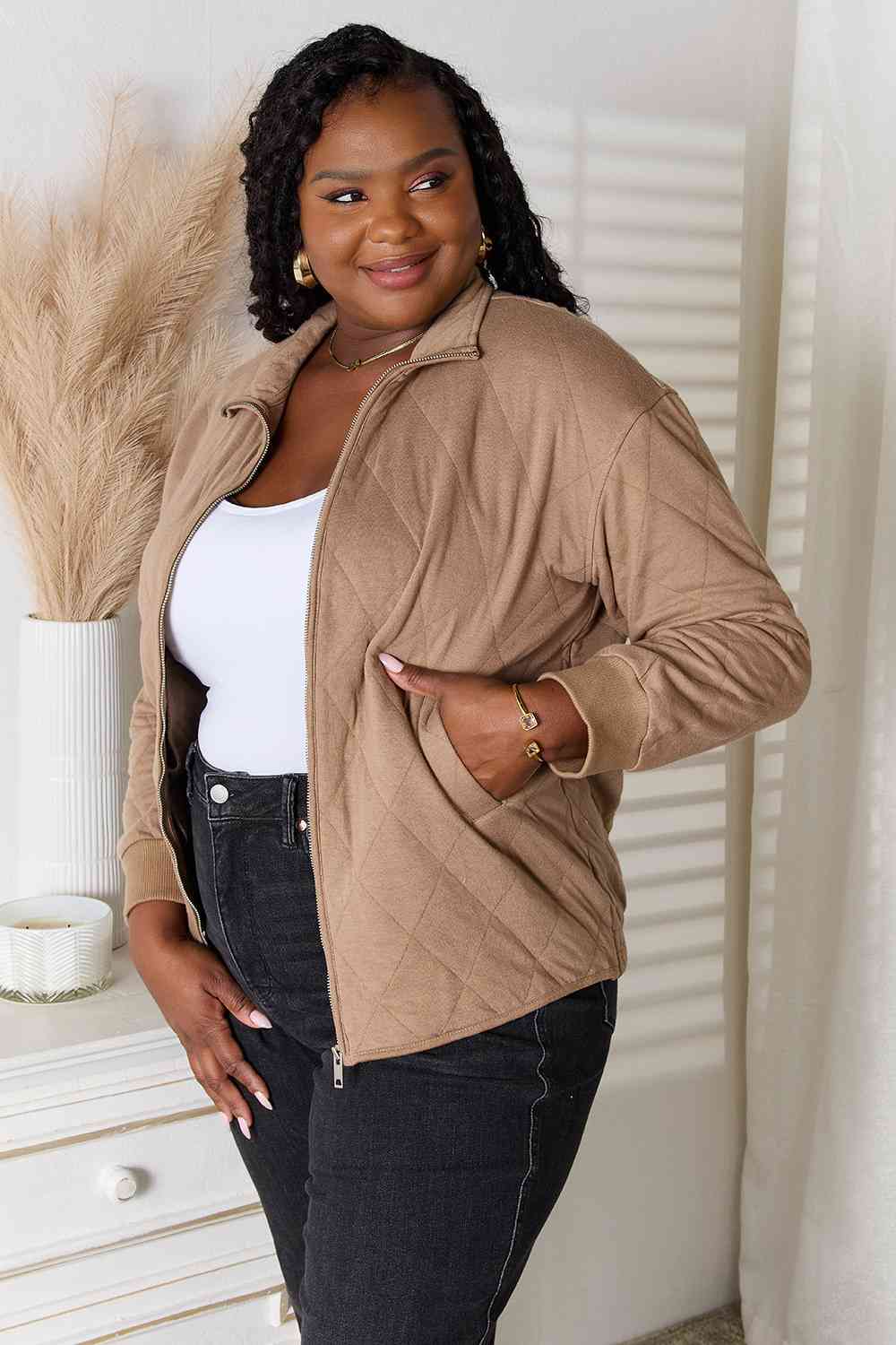 Casual Mocha Jacket with Pockets