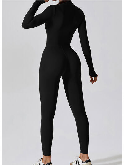 Front Zip Long Sleeve Jumpsuit