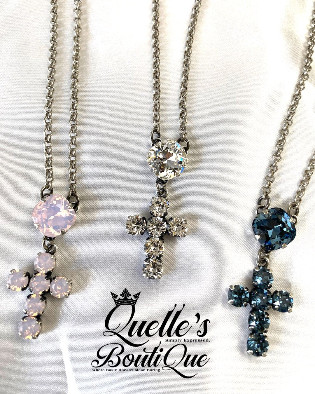 Crystal Elements Cross Pendant Necklace - Quelle's BoutiQue