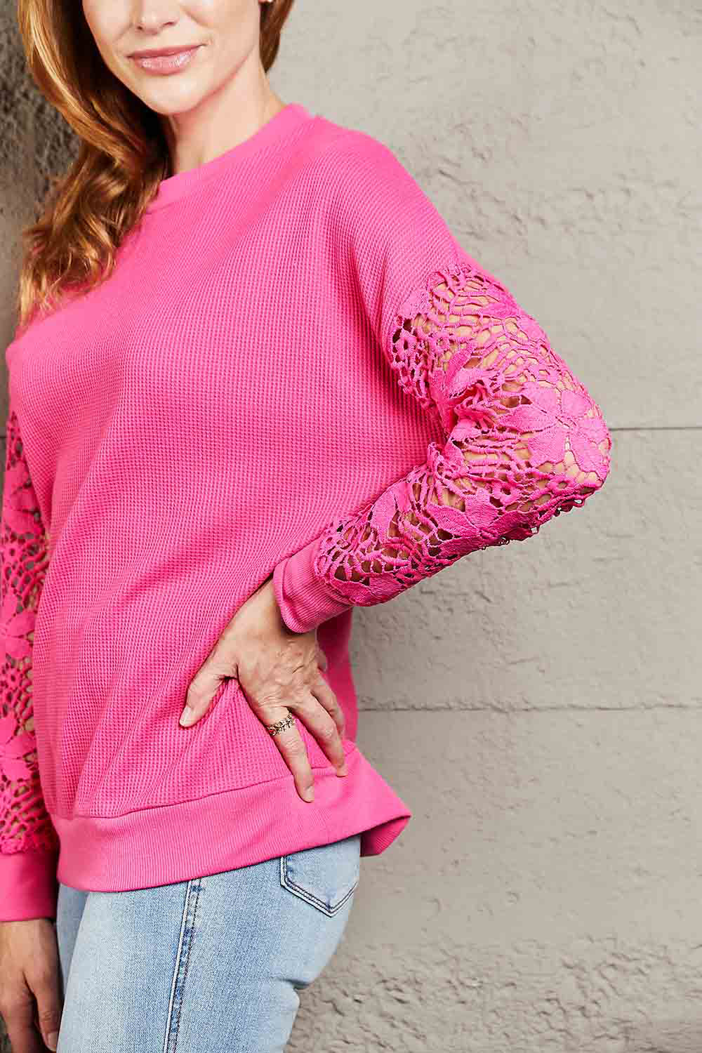 Openwork Sleeve Sweatshirt