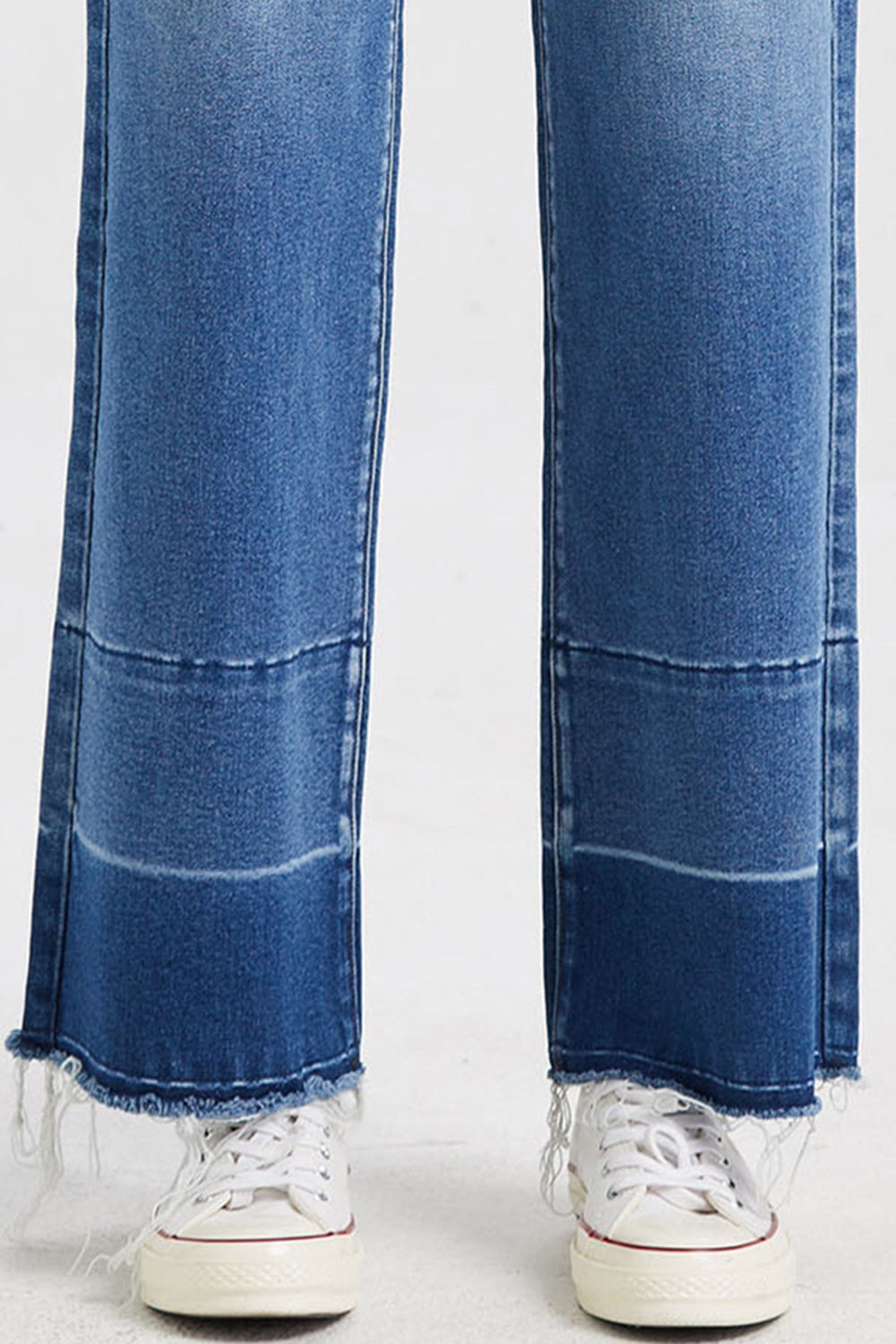 Contrast High Waist Wide Leg Jeans