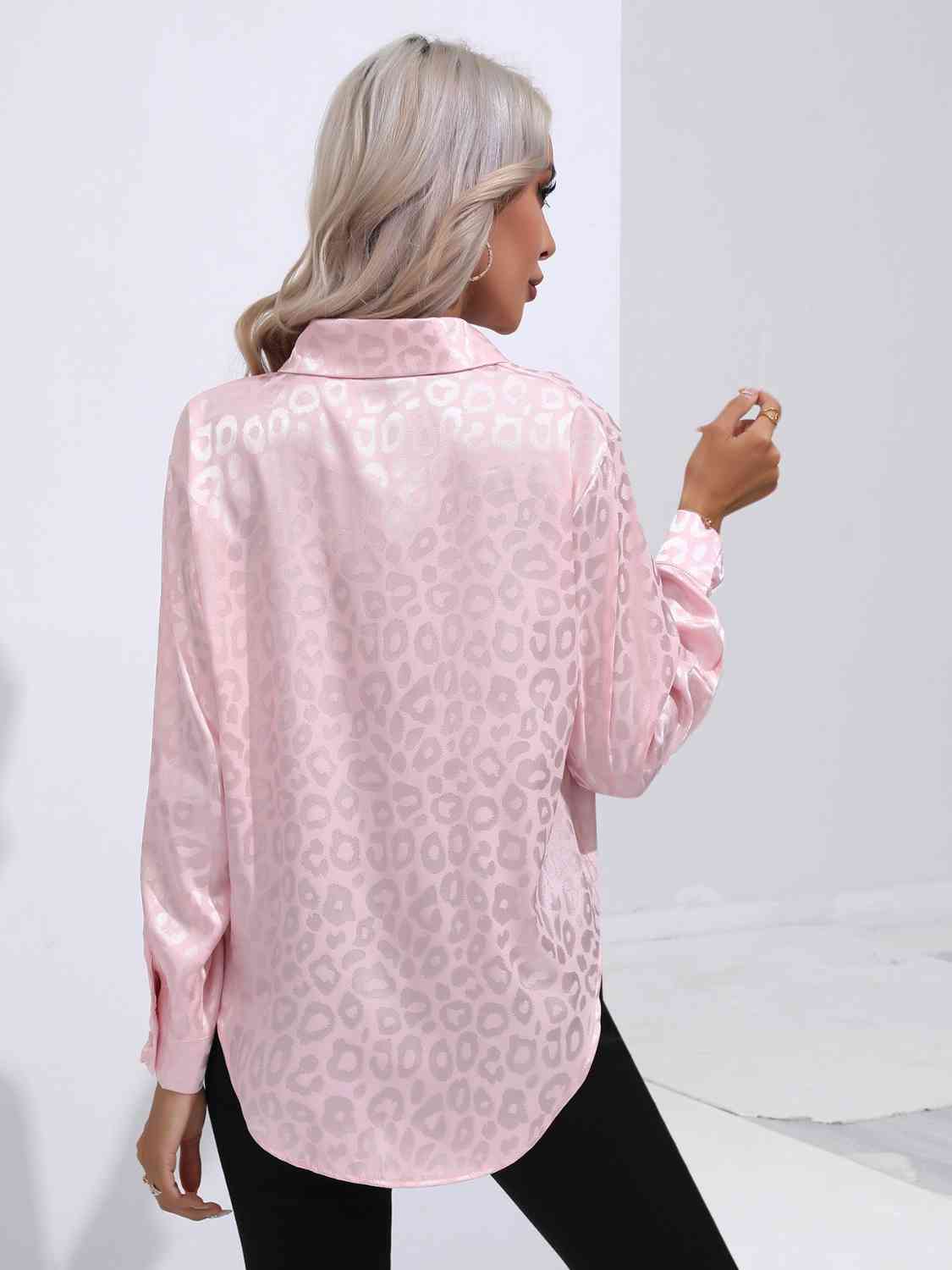 Contrast Print Satin Shirt