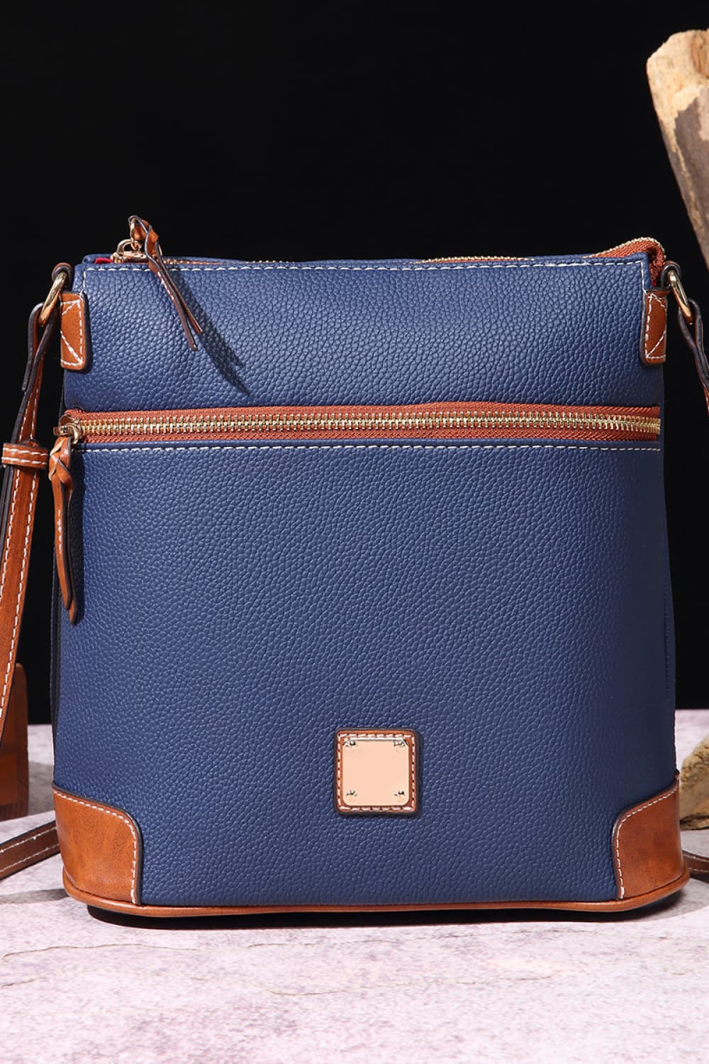 Pebbled Leather Crossbody Handbag