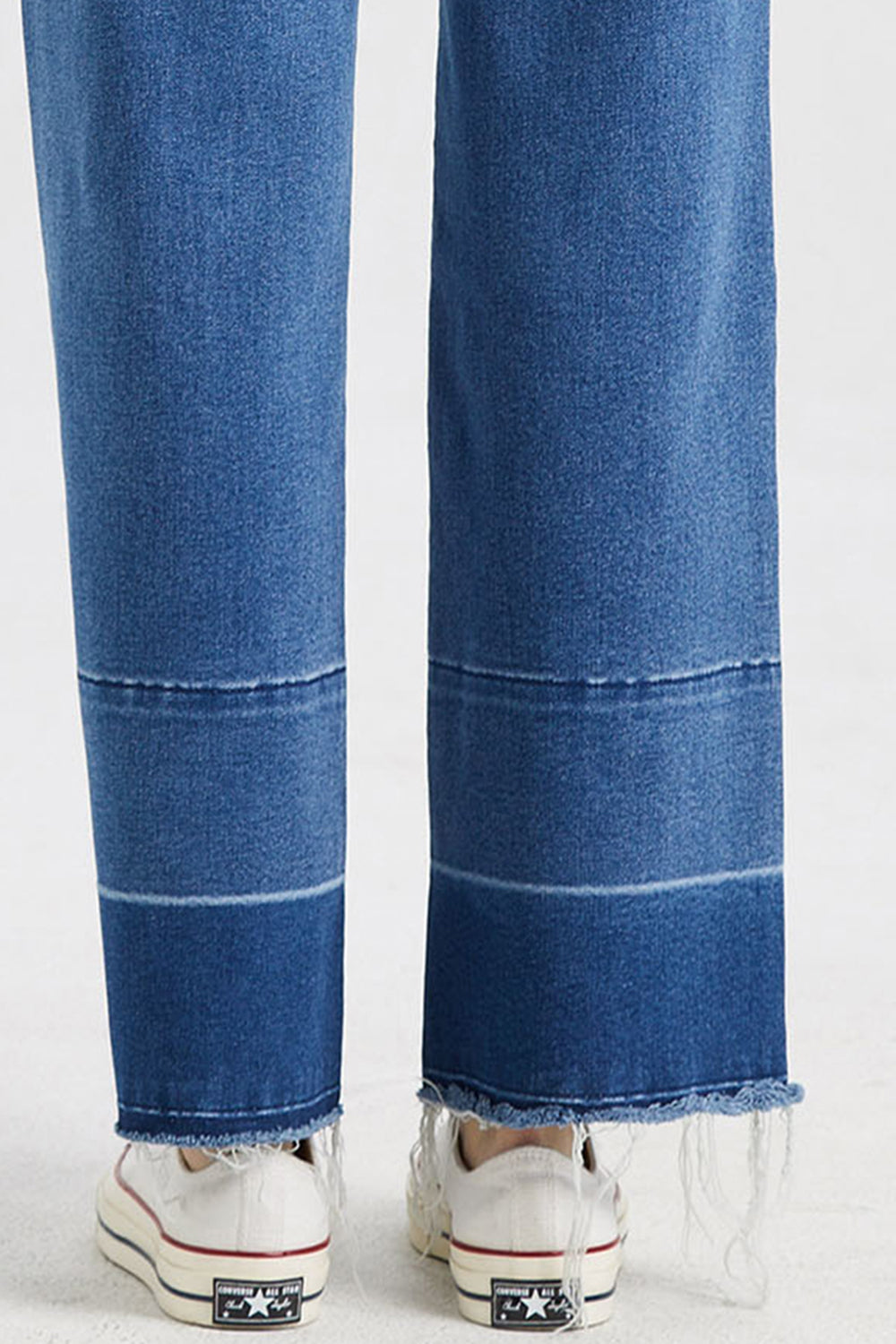 Contrast High Waist Wide Leg Jeans