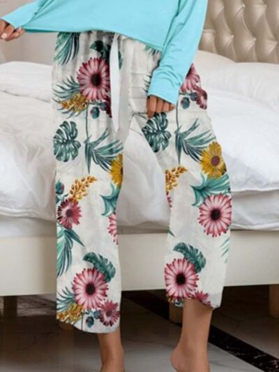 Top and Printed Pants Lounge Set