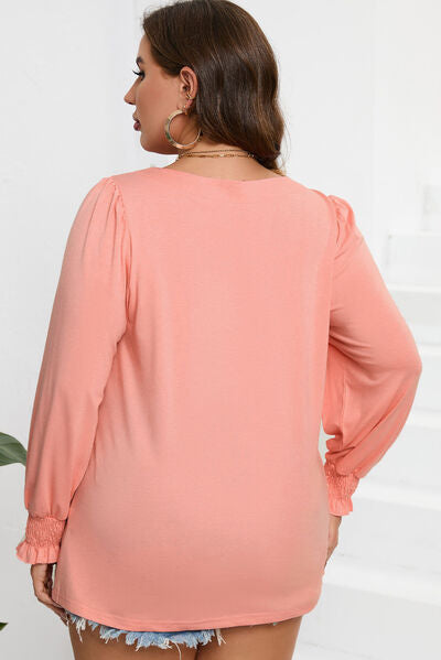 Square Neck Lantern Sleeve Top