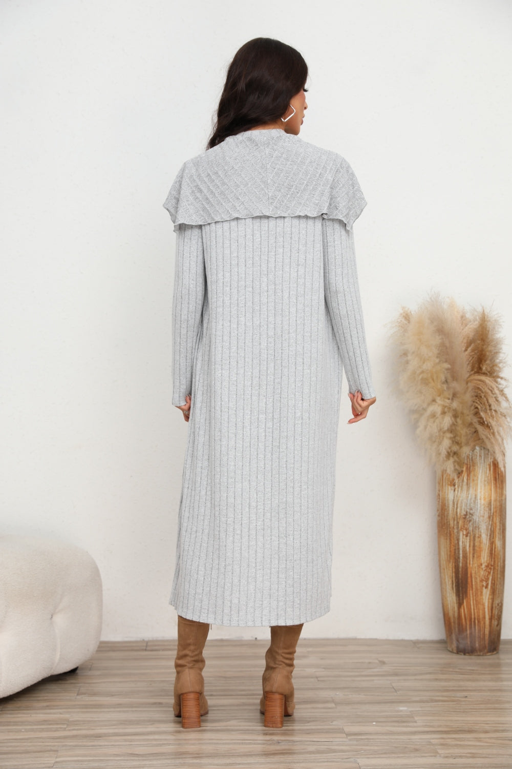 Ribbed-Knit Dress and Cardigan Set