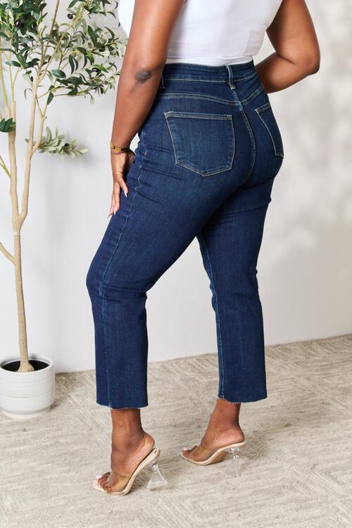 Raw Hem Straight Leg Jeans