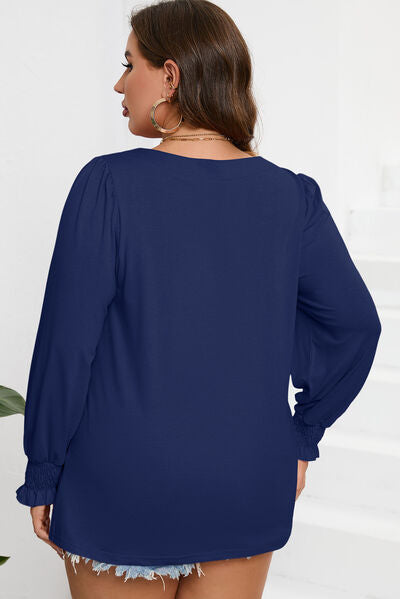 Square Neck Lantern Sleeve Top