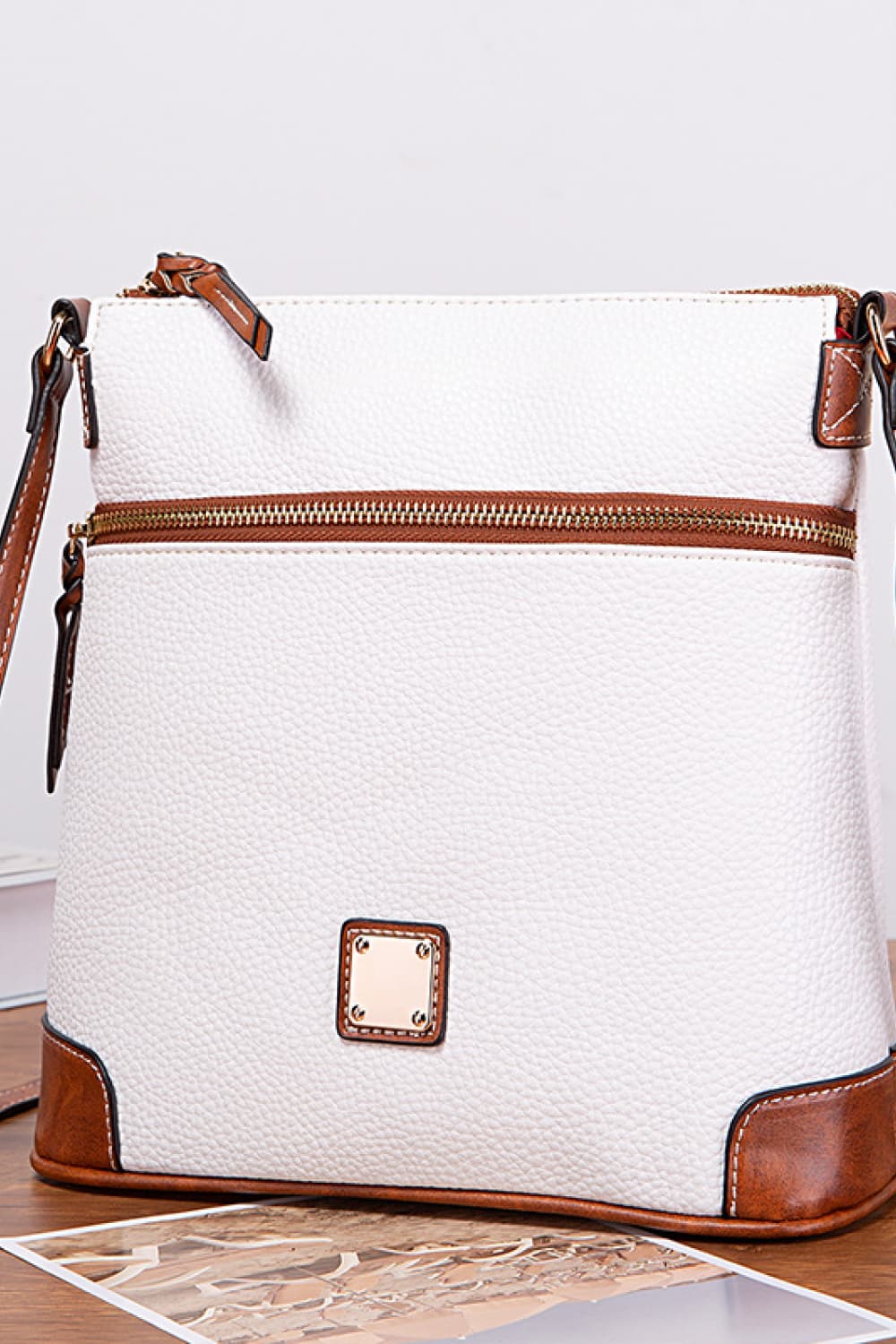 Pebbled Leather Crossbody Handbag