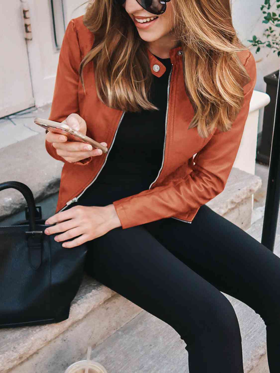 Mock Neck Zip-Up Jacket