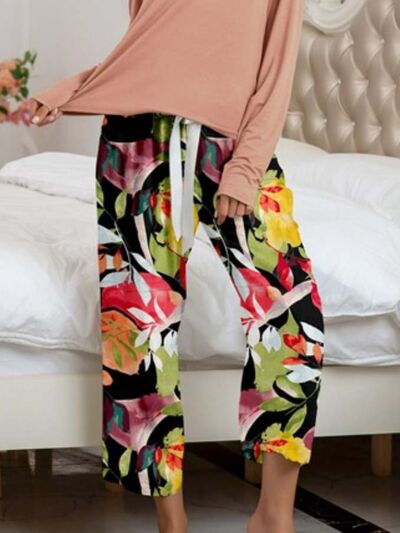 Top and Printed Pants Lounge Set