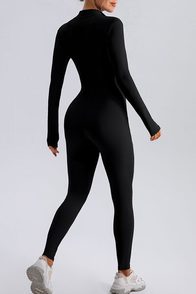 Mock Neck Activewear Jumpsuit