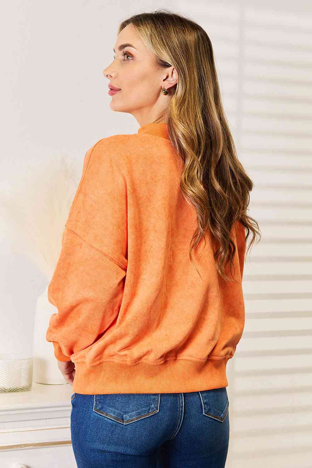 Round Neck Orange Sweatshirt