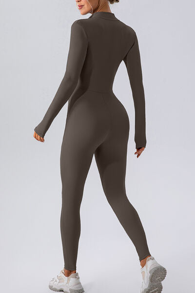 Mock Neck Activewear Jumpsuit