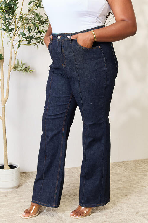 Dark Waist Wide Leg Jeans