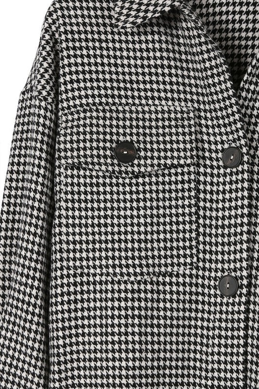 Houndstooth Long Jacket - Quelle's BoutiQue