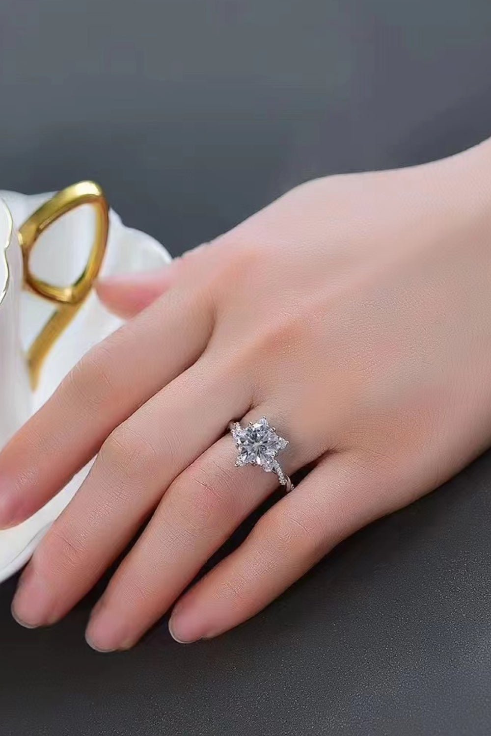 Moissanite Star Ring - Quelle's BoutiQue