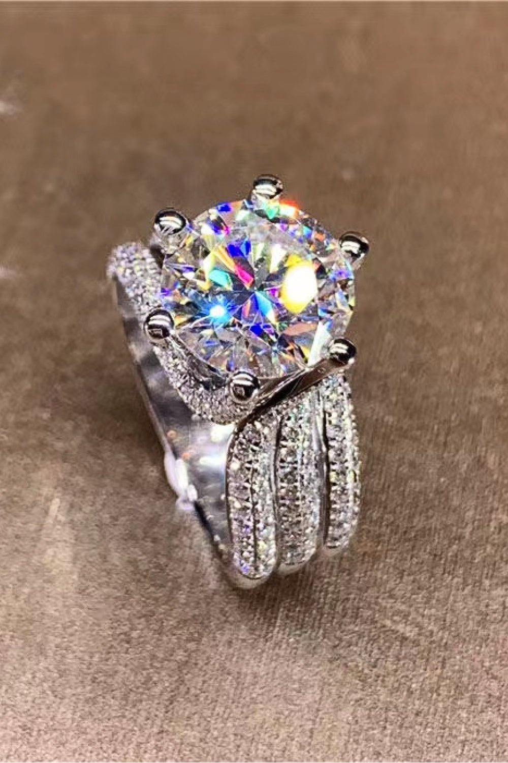 Moissanite Three-Layer Ring - Quelle's BoutiQue