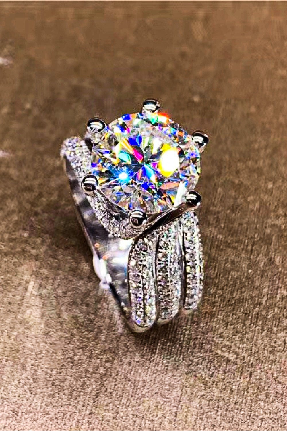 Moissanite Three-Layer Ring - Quelle's BoutiQue