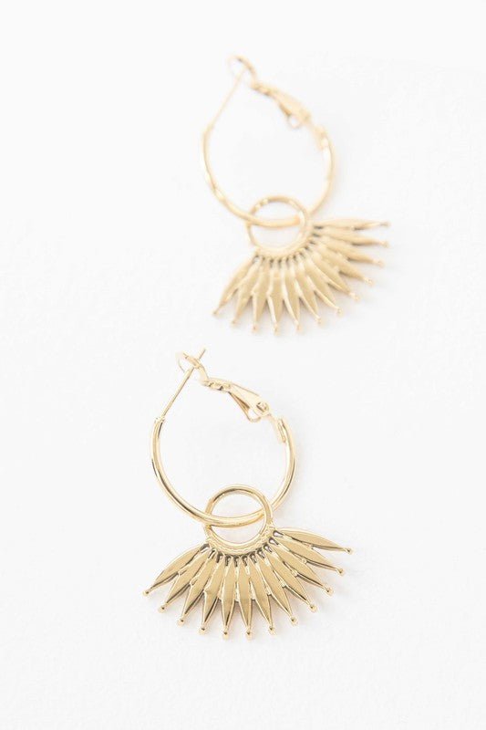 Palm Drop Hoop Earrings - Quelle's BoutiQue