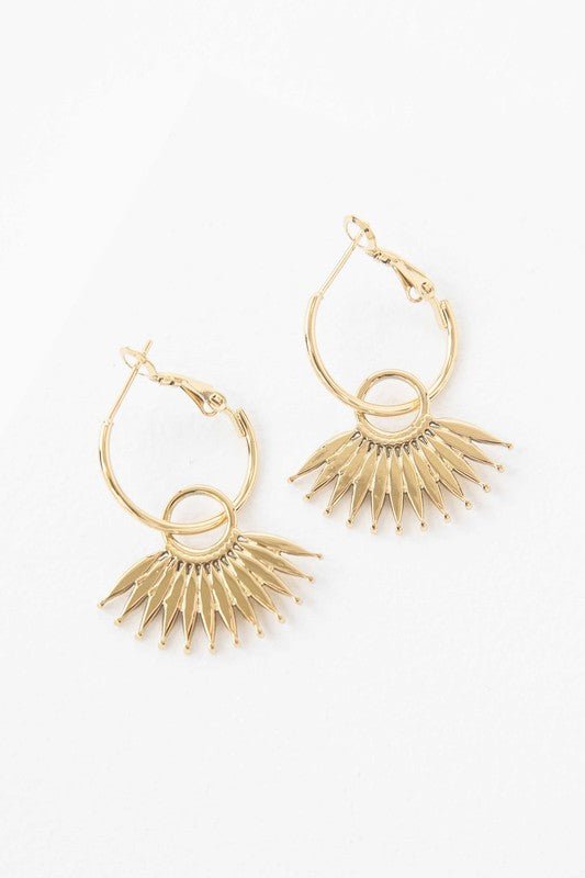 Palm Drop Hoop Earrings - Quelle's BoutiQue