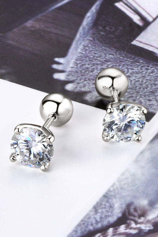 2 Carat Moissanite Sterling Silver Stud Earrings - Quelle's BoutiQue