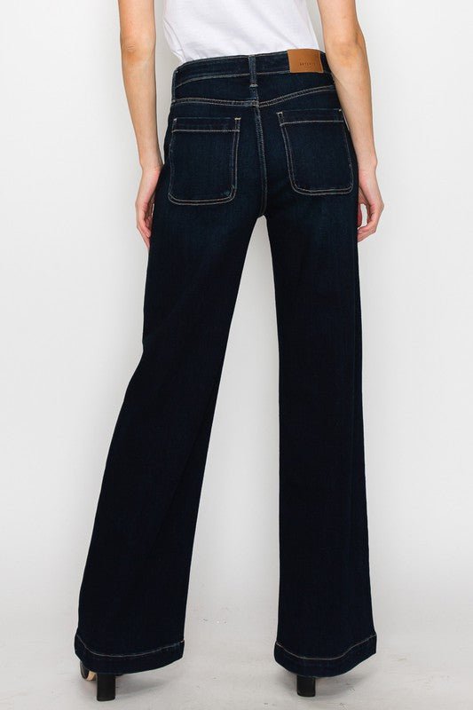 Black High Rise Front Panel Pockets Jeans - Quelle's BoutiQue