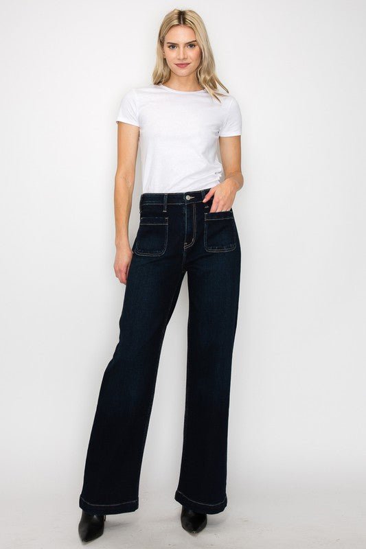 Black High Rise Front Panel Pockets Jeans - Quelle's BoutiQue