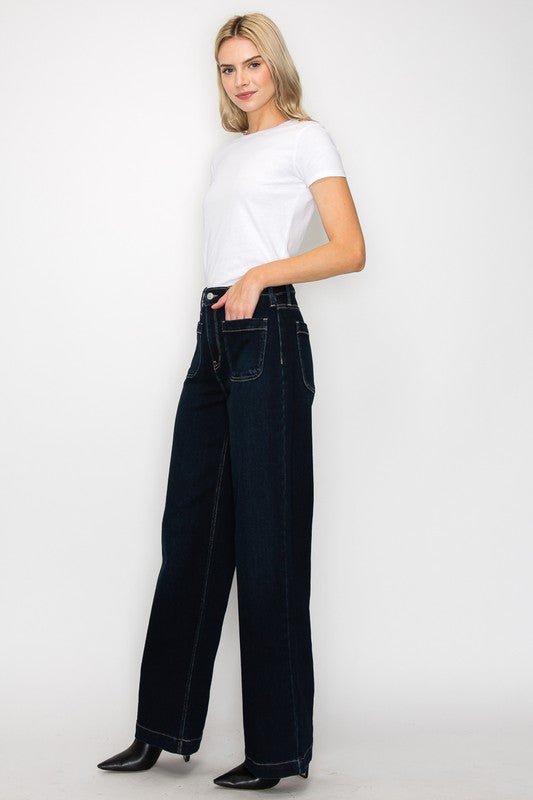 Black High Rise Front Panel Pockets Jeans - Quelle's BoutiQue