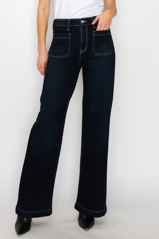 Black High Rise Front Panel Pockets Jeans - Quelle's BoutiQue