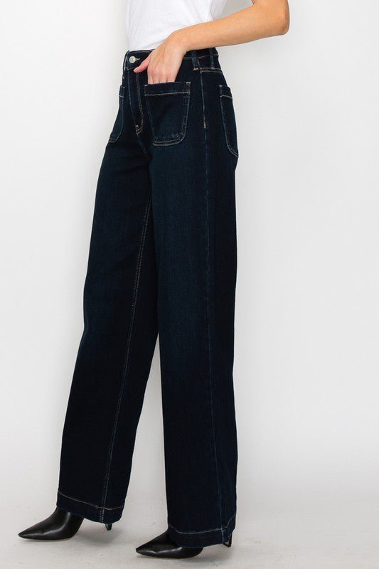 Black High Rise Front Panel Pockets Jeans - Quelle's BoutiQue