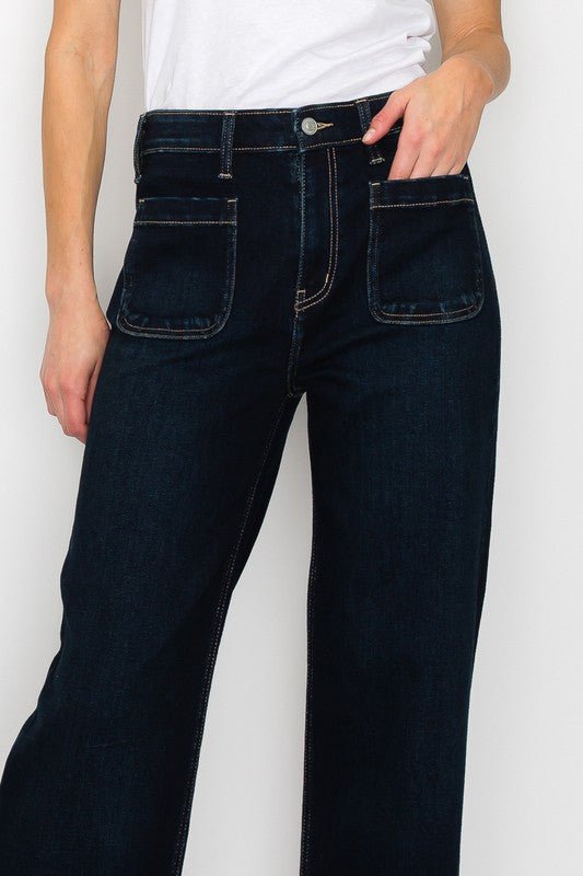 Black High Rise Front Panel Pockets Jeans - Quelle's BoutiQue