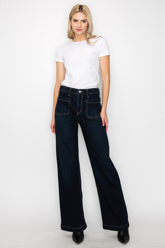 Black High Rise Front Panel Pockets Jeans - Quelle's BoutiQue