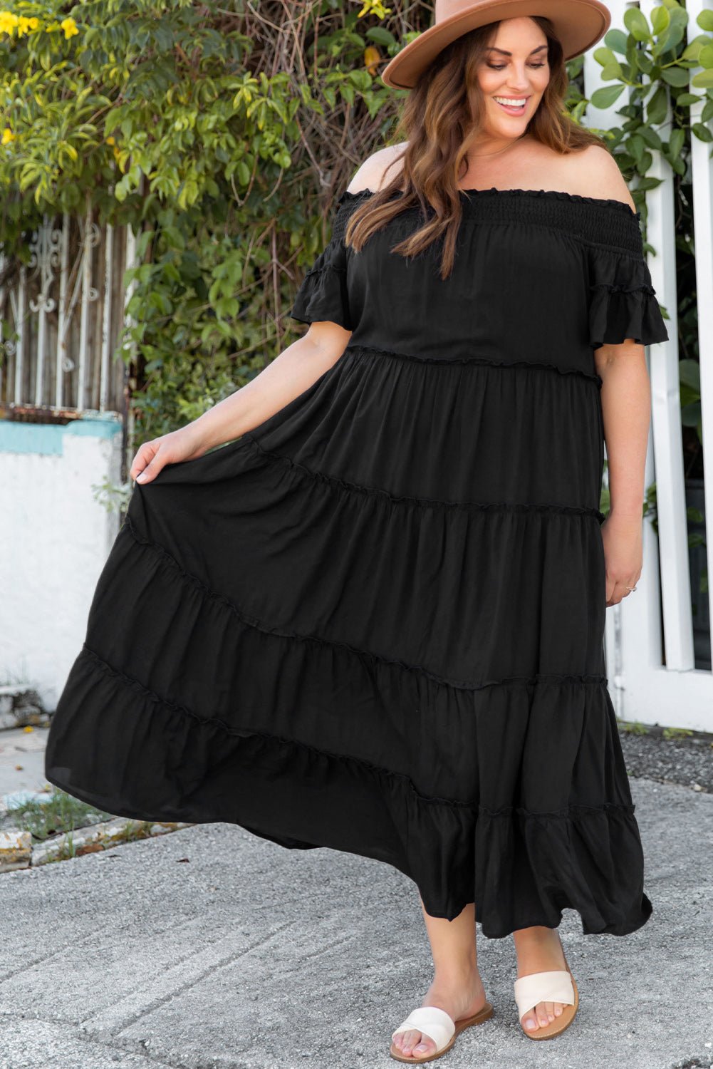 Black Off-Shoulder Maxi Dress - Quelle's BoutiQue