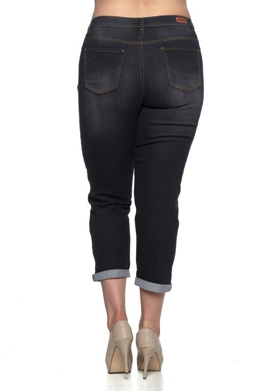 Black Stretch Cropped Denim - Quelle's BoutiQue