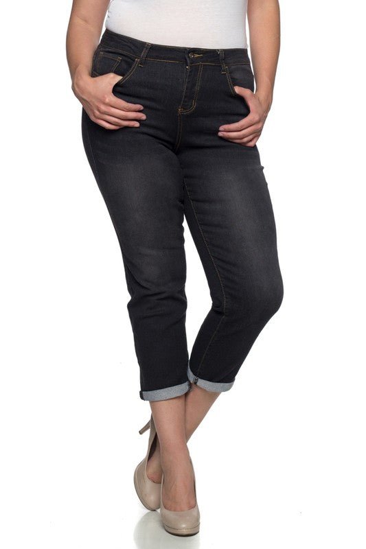 Black Stretch Cropped Denim - Quelle's BoutiQue