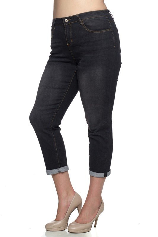 Black Stretch Cropped Denim - Quelle's BoutiQue