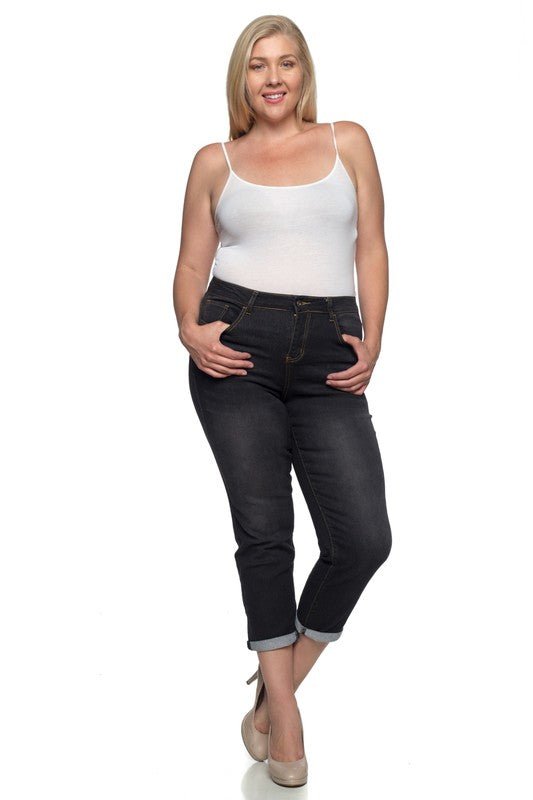 Black Stretch Cropped Denim - Quelle's BoutiQue