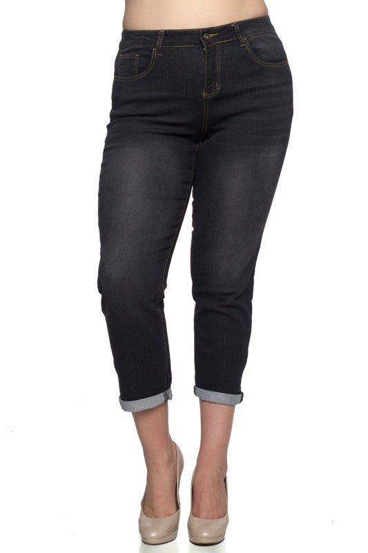 Black Stretch Cropped Denim - Quelle's BoutiQue