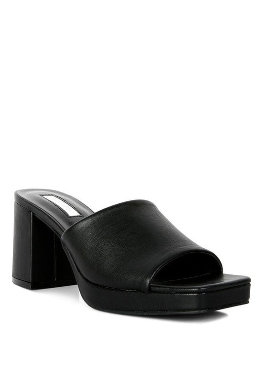 Casual Block Heel Slip On Sandals - Quelle's BoutiQue