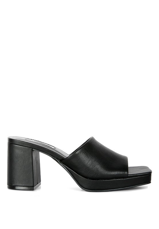 Casual Block Heel Slip On Sandals - Quelle's BoutiQue