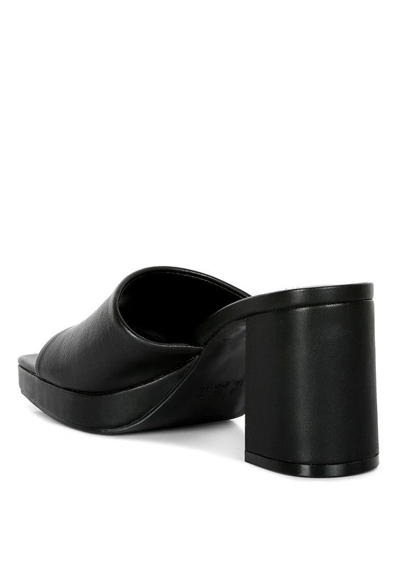 Casual Block Heel Slip On Sandals - Quelle's BoutiQue