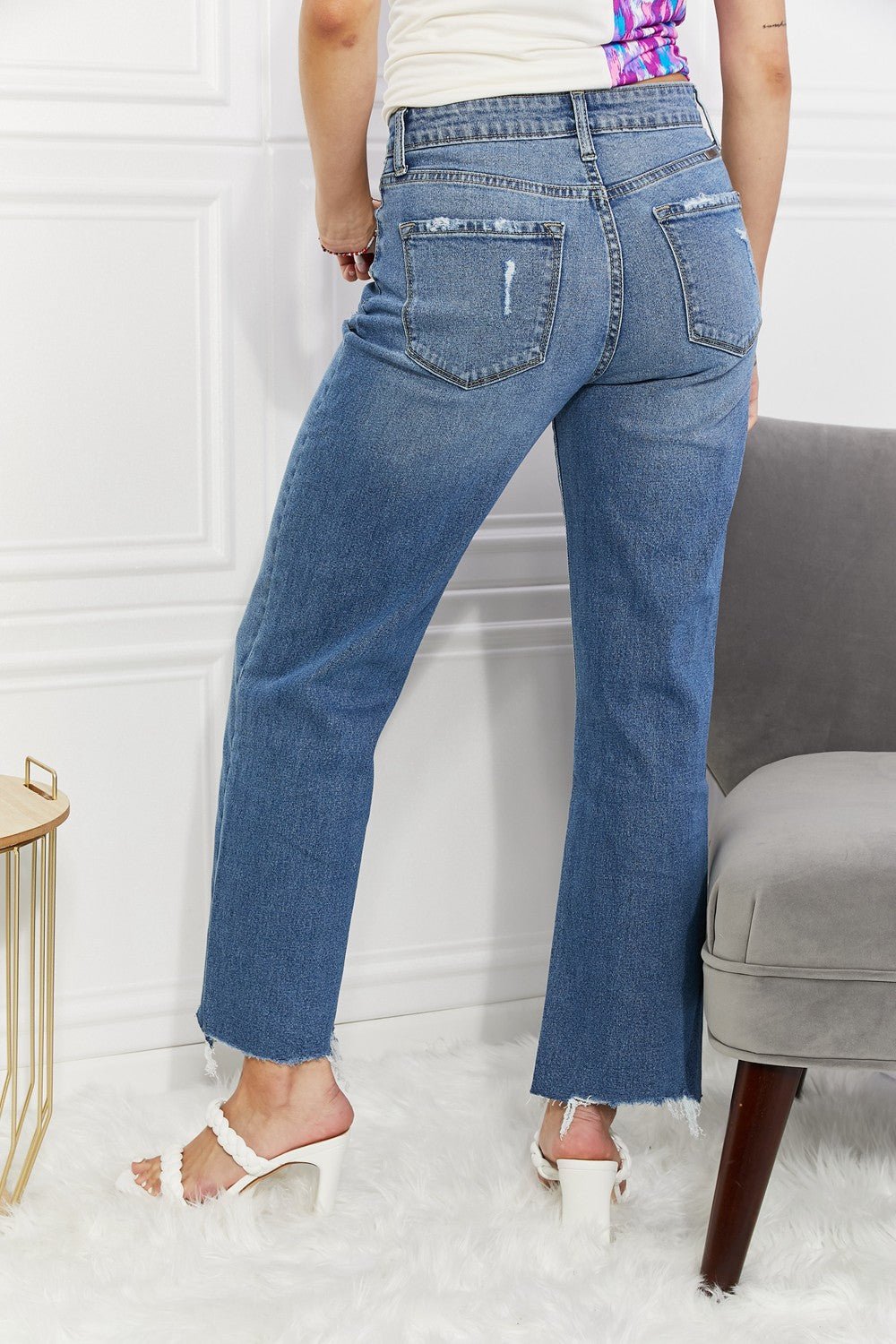 Cropped Wide Leg Jeans - Quelle's BoutiQue