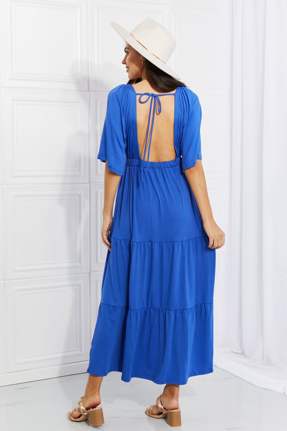 Flare Sleeve Tiered Maxi Dress - Quelle's BoutiQue